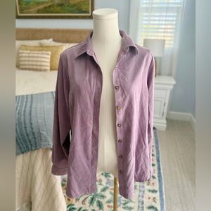 Vintage Lavender Button-Up Women's Top